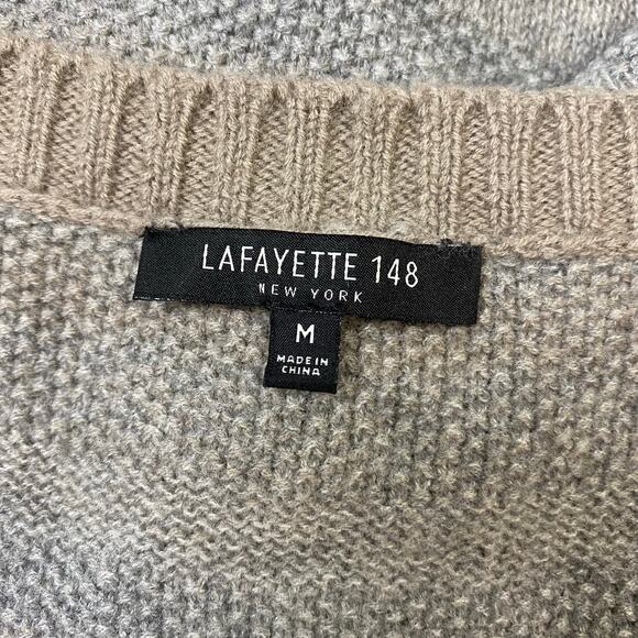 Lafayette 148 New York Striped Wool Tank Top Womens Size M Brown Gray - Picture 2 of 6